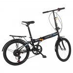 Leisure 20in 7 Speed City Folding Mini Compact Bike Bicycle Urban Commuters,Black