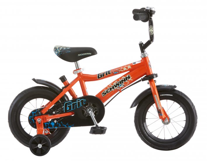 12\" Schwinn Orange Grit Boys\' Bike with Removable Push Handle