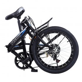 Leisure 20in 7 Speed City Folding Mini Compact Bike Bicycle Urban Commuters,Black