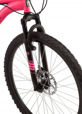 Mongoose Major Mountain Bike, 26-inch wheels, 21 speeds, pink, womens style frame