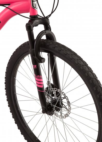 Mongoose Major Mountain Bike, 26-inch wheels, 21 speeds, pink, womens style frame