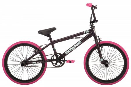 Mongoose FSG BMX Bike, 20-inch wheels, single speed, black / pink