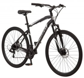 Schwinn Glenwood Hybrid Bike, 21 speeds, 700c wheel, black, mens style frame