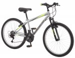 Roadmaster Granite Peak Boy's Mountain Bike, 24-inch wheels, Silver