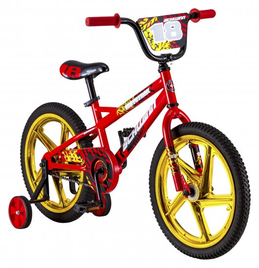 Schwinn Mototrax Boy\'s Sidewalk Bike, 18-inch mag wheels, ages 5 - 7, Red