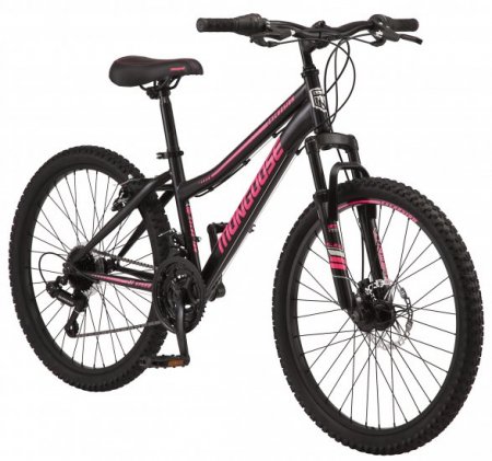 Mongoose Excursion Mountain Bike, 24-inch wheel, 21 speeds, black