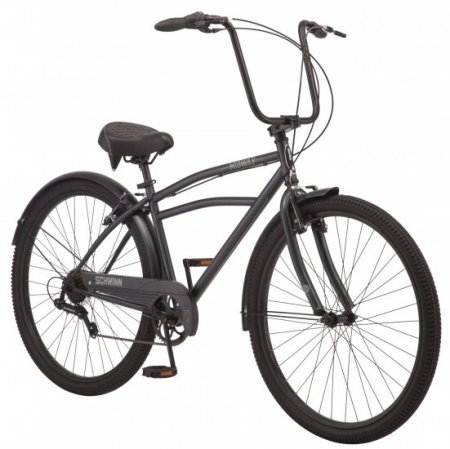 Schwinn Midway cruiser bike, 29-inch wheels, 7 speeds, men's frame, black