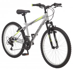 Roadmaster Granite Peak Boy's Mountain Bike, 24-inch wheels, Silver