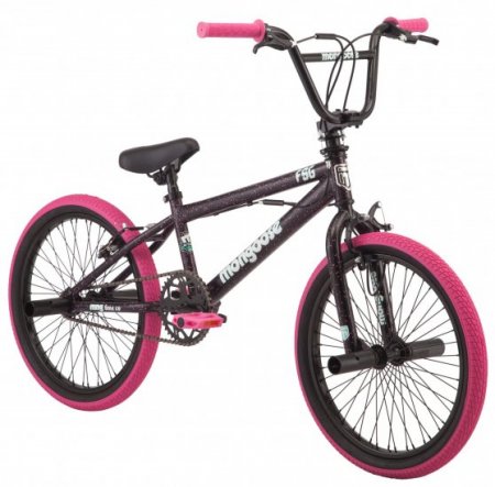 Mongoose FSG BMX Bike, 20-inch wheels, single speed, black / pink