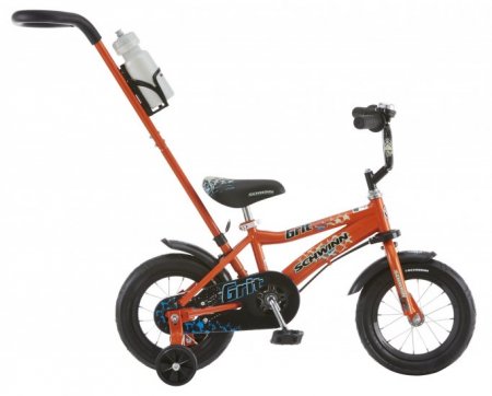 12" Schwinn Orange Grit Boys' Bike with Removable Push Handle