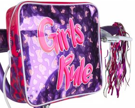 Dynacraft 20 inch Girls Rule Bike for Girls with Handlebar Bag Included, Pink/Purple