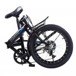 Botrong Leisure 20in 7 Speed City Folding Mini Compact Bike Bicycle Urban Commuters,Black