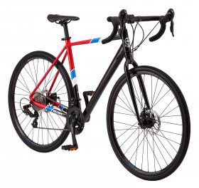 Schwinn Millsaps Road Bike, 700c wheels, 14 speeds, black / red, cyclocross