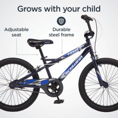 Schwinn Fierce Kids Bicycle, 20-inch wheels, boys' frame, ages 6 and up, blue