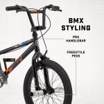 Mongoose Switch Freestyle BMX Bike, 18-inch wheels, single speed, Black